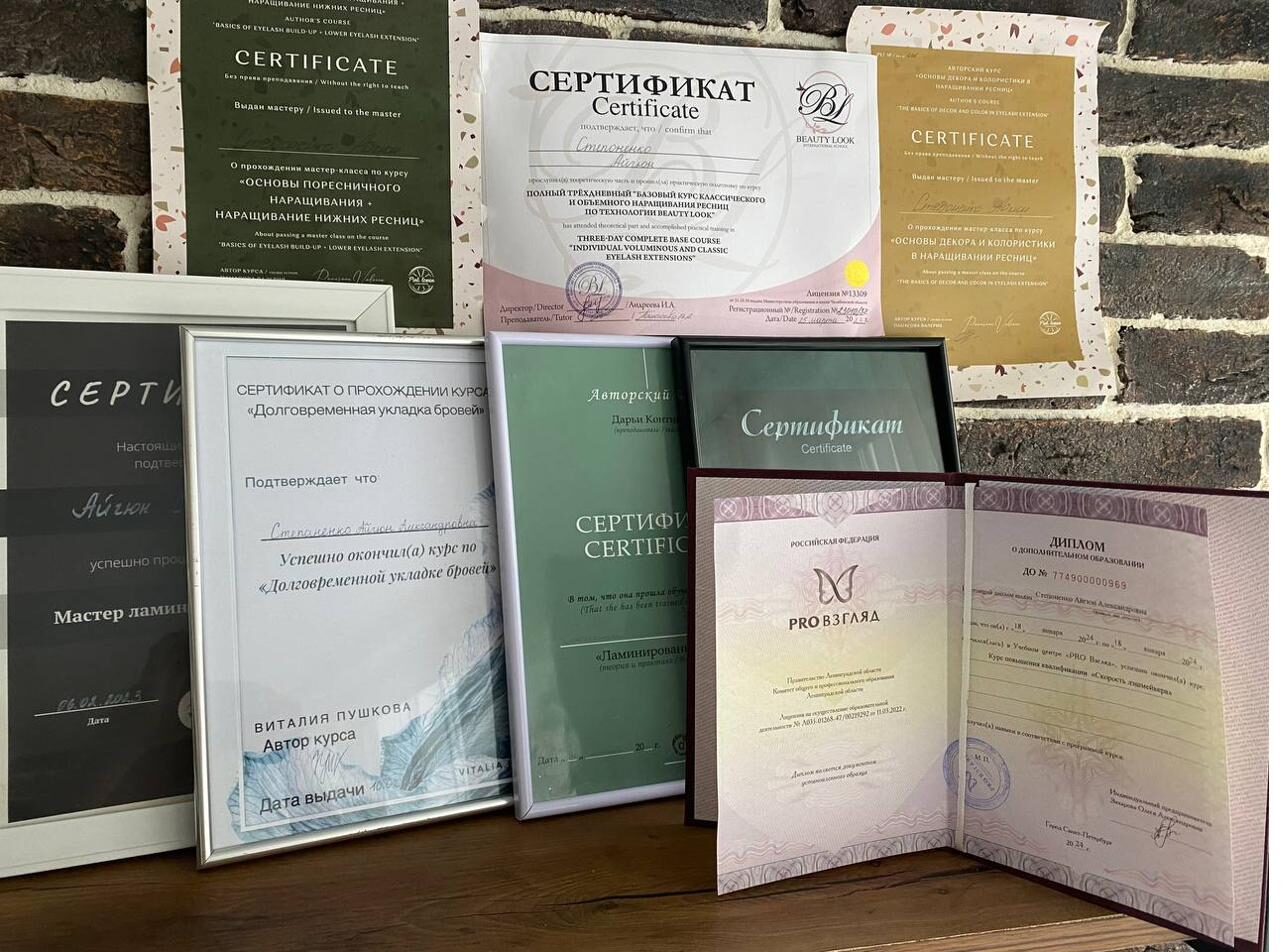 Дипломы и сертификаты Айгюн Степаненко